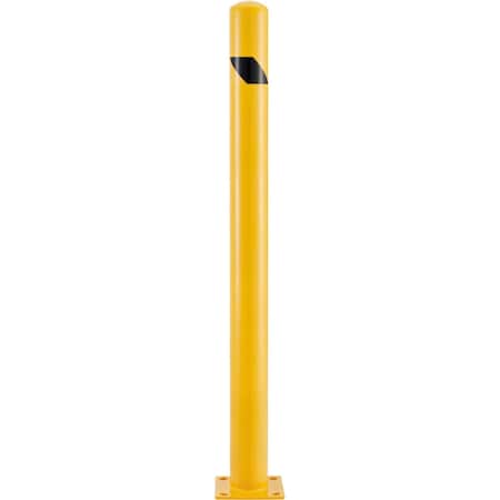 Global Industrial Floor Mount Safety Bollard, 4-1/2 Dia. x 60''H, Yellow 670532R